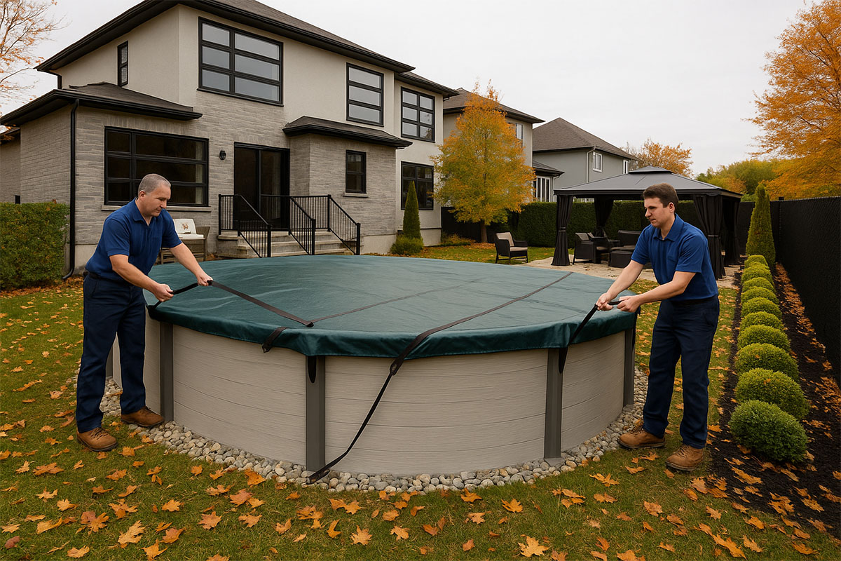 Winterize and close above ground pool